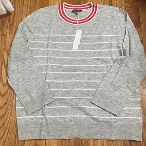 NWT Lilla P lightweight heather grey crew neck sweater